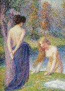Hippolyte Petitjean Femmes au bain oil painting